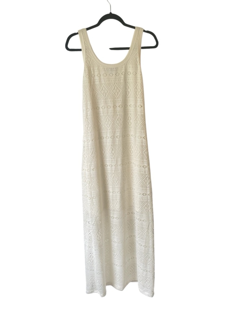 Karen Kane off white cream colored crochet maxi length dress size medium